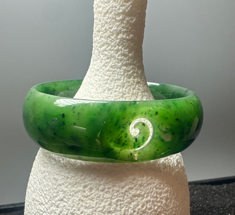 Oval Bangle with Koru - 64mm