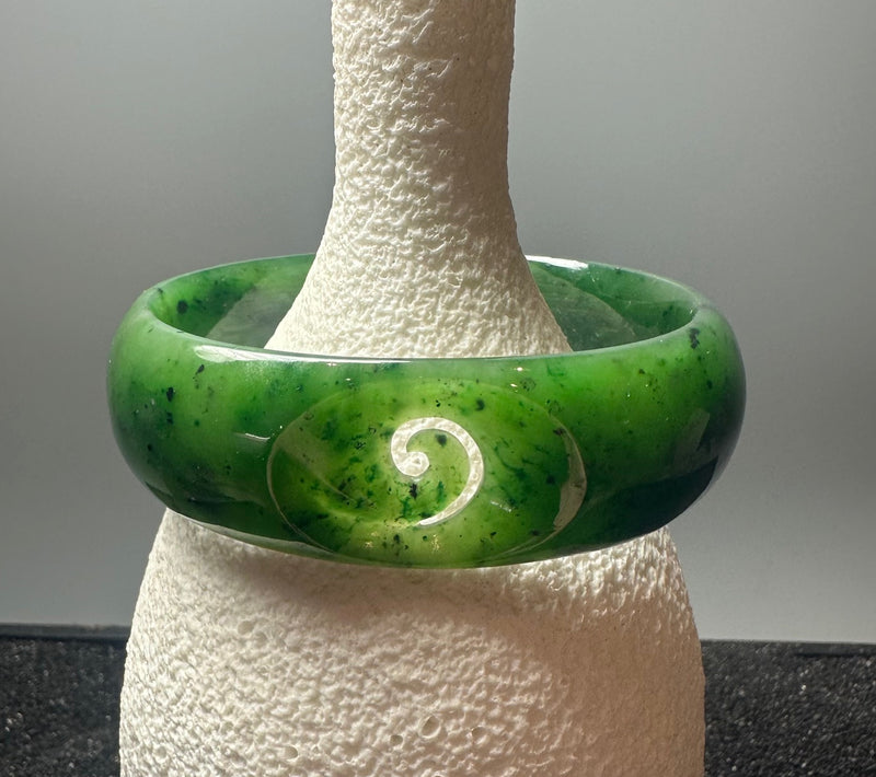 Oval Bangle with Koru - 64mm