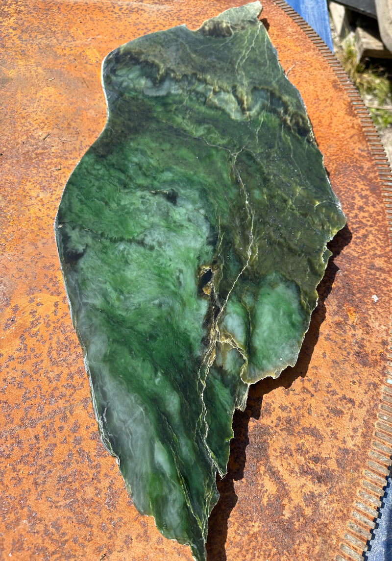 Large Polar Jade Canadian Slab, 27"