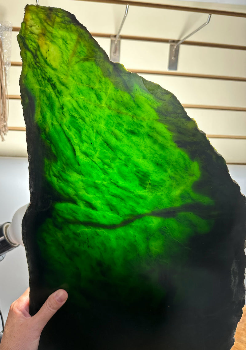 Large Dark Jade Canadian Slab, 22"