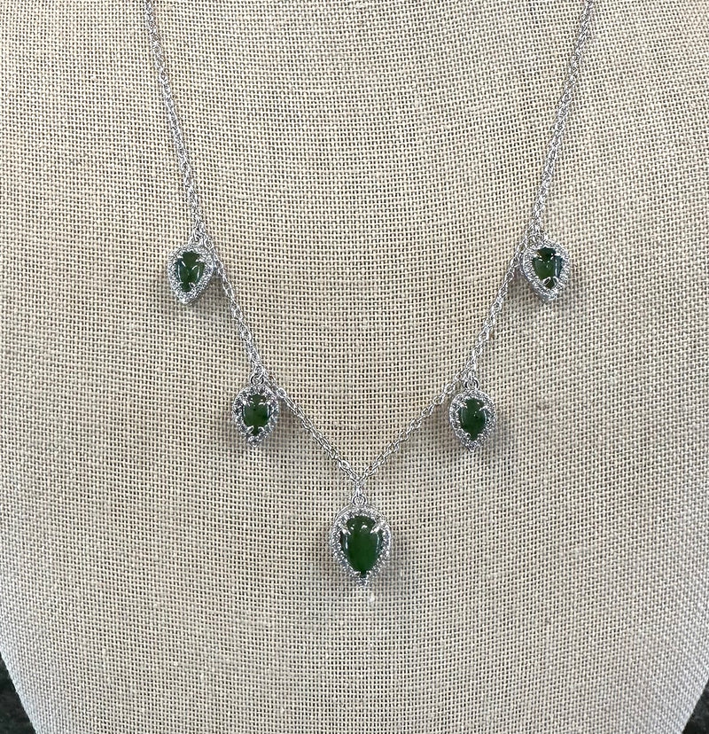 Silver Multi Teardrop Necklace 2214