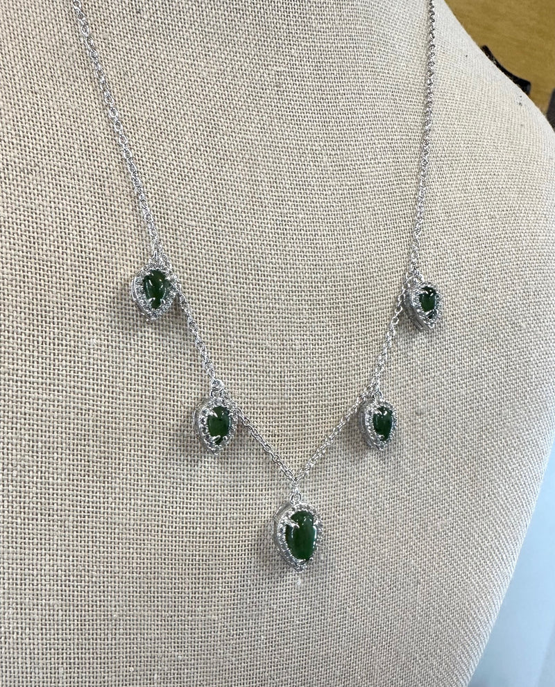 Silver Multi Teardrop Necklace 2214