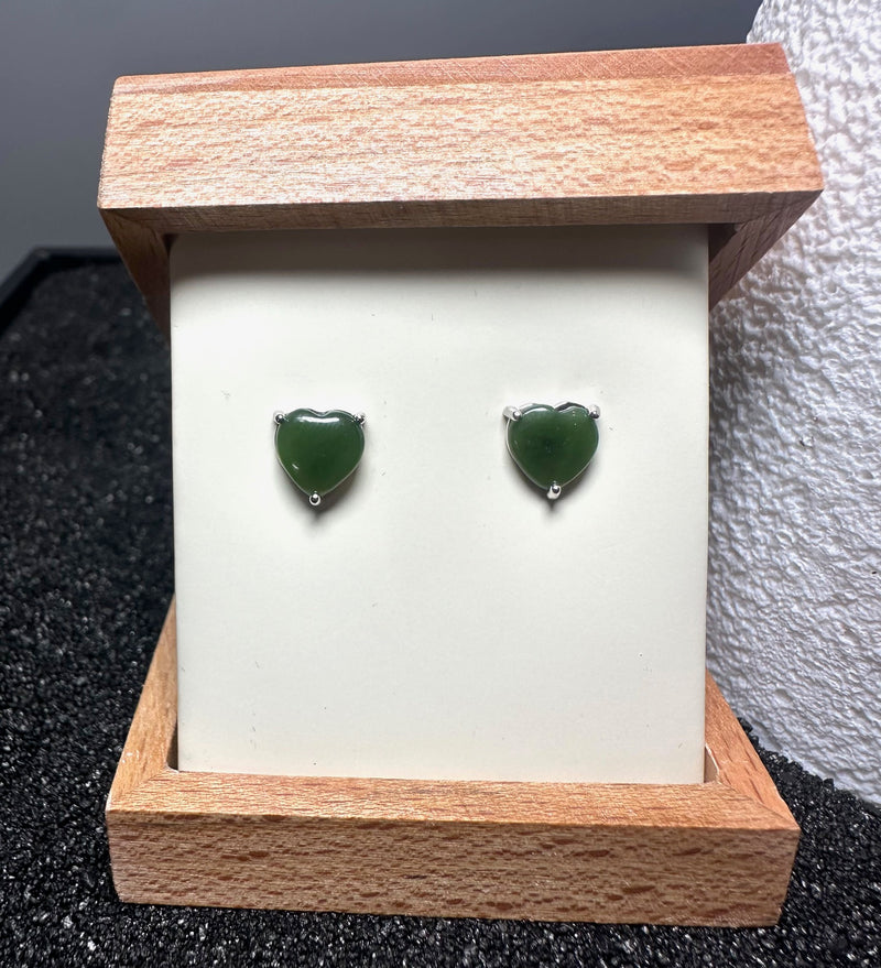 Silver Heart Studs - 8mm