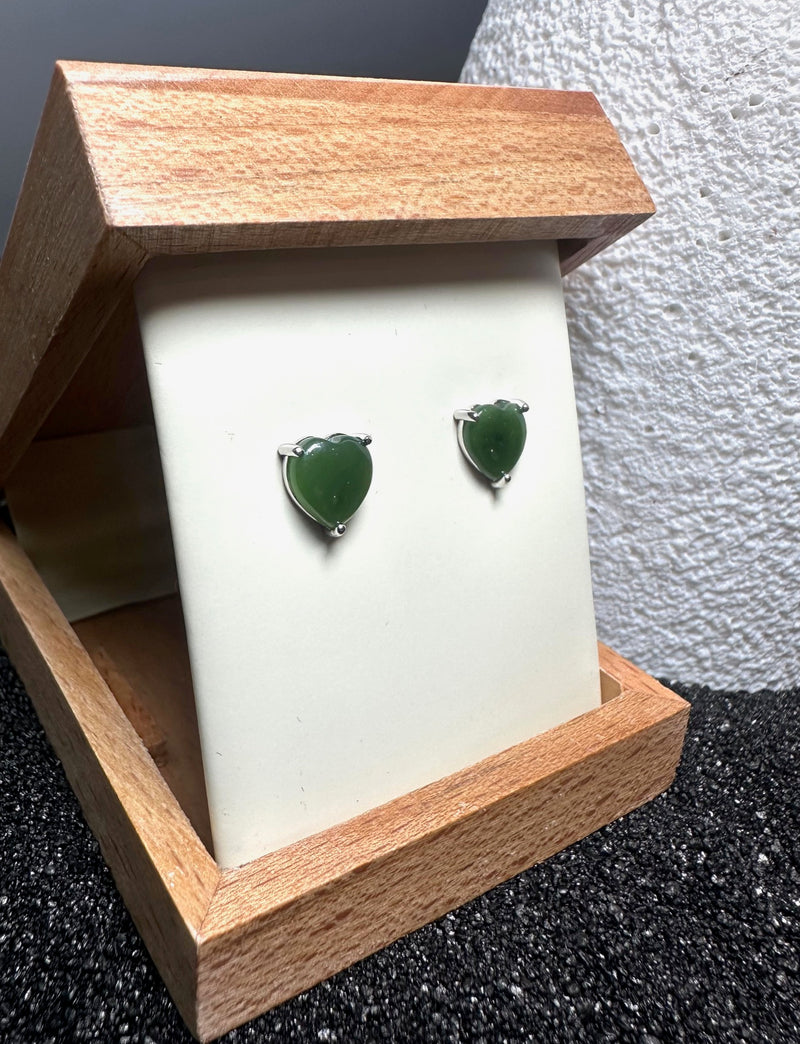 Silver Heart Studs - 8mm