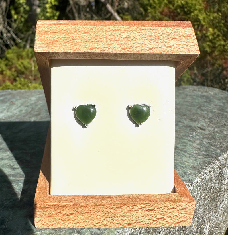 Silver Heart Studs - 8mm