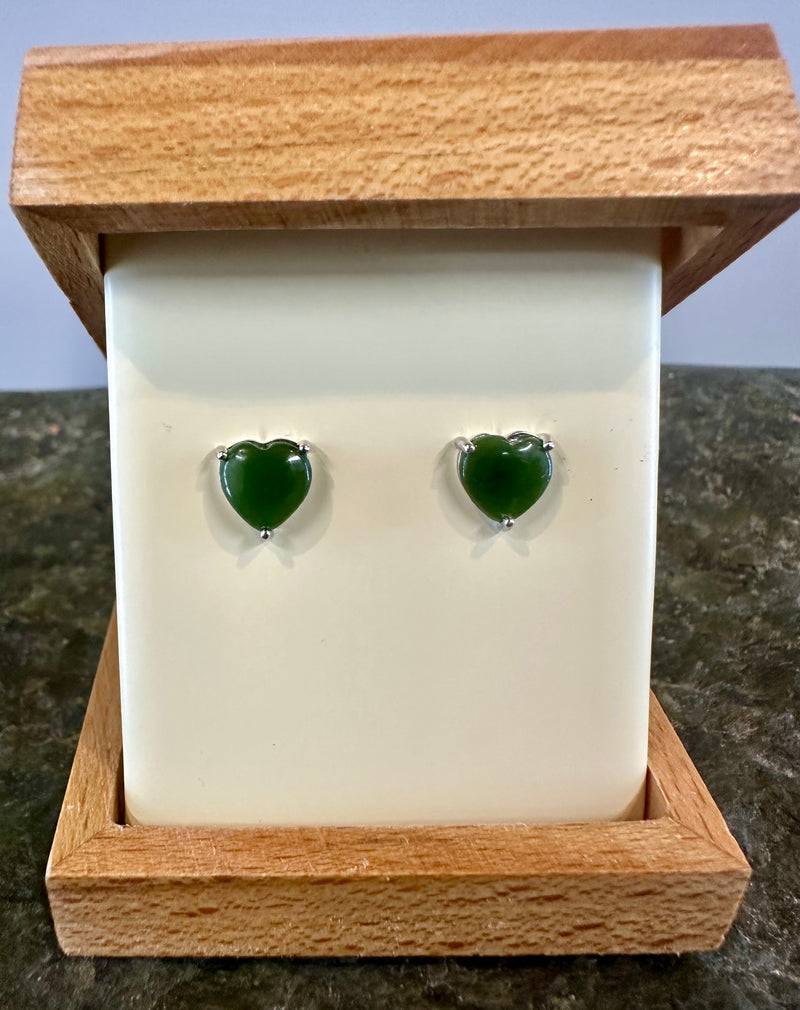 Silver Heart Studs - 8mm