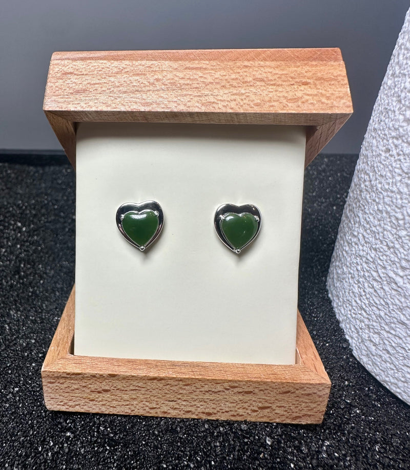 Silver Heart Studs - 10mm