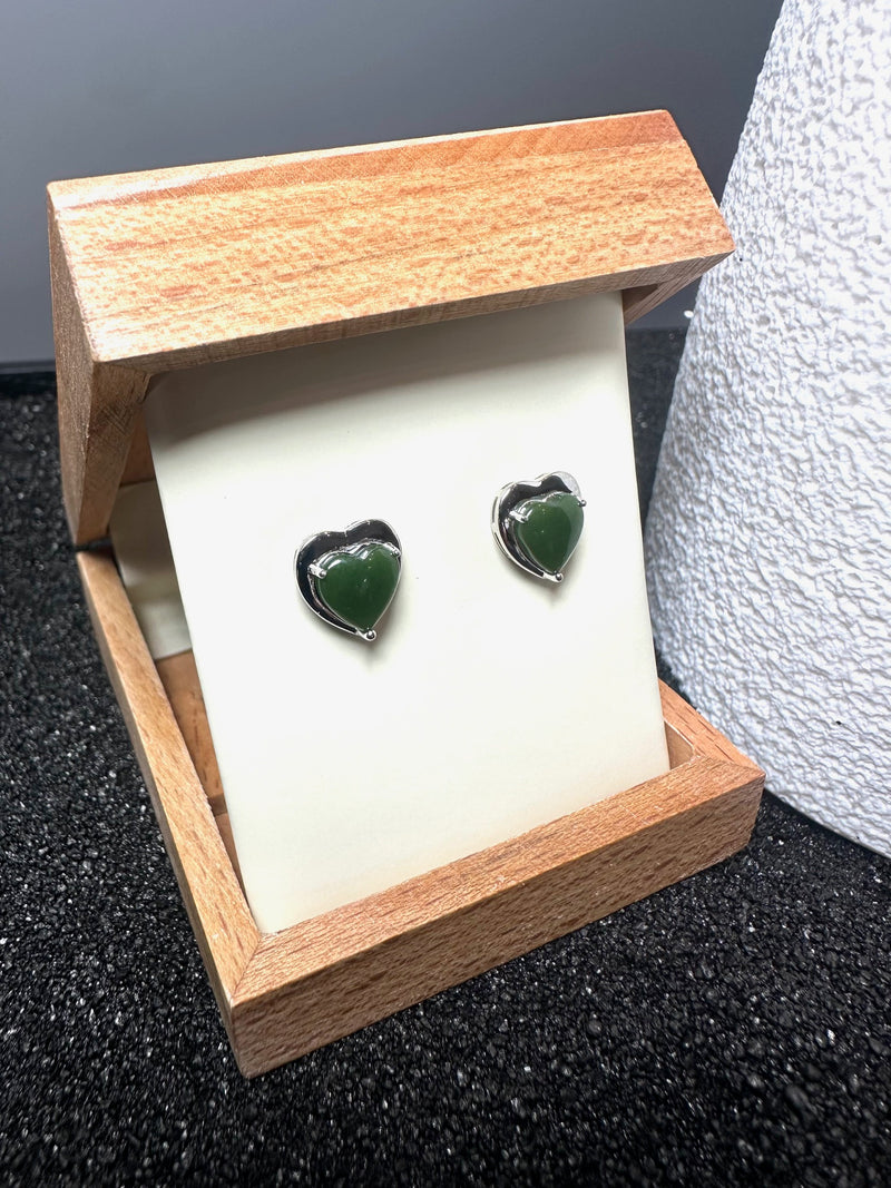 Silver Heart Studs - 10mm