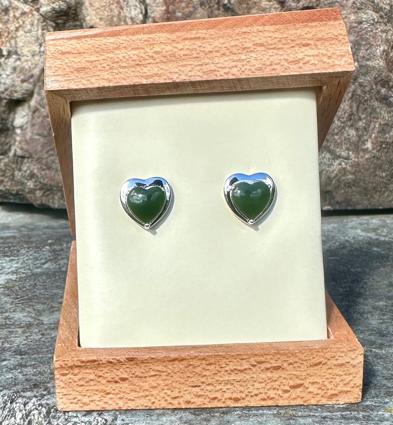 Silver Heart Studs - 10mm