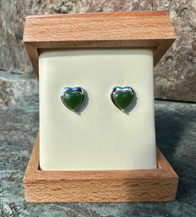 Silver Heart Studs - 10mm
