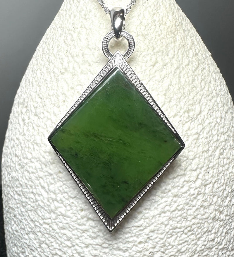Jade and Silver Drop Pendant, 5864