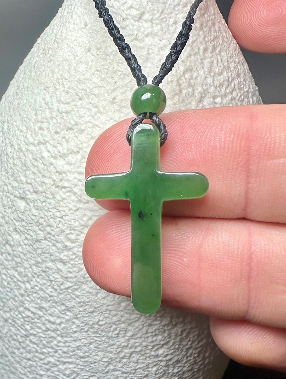 Rounded Canadian Nephrite Jade Cross - 30mm – Jade Mine Canada