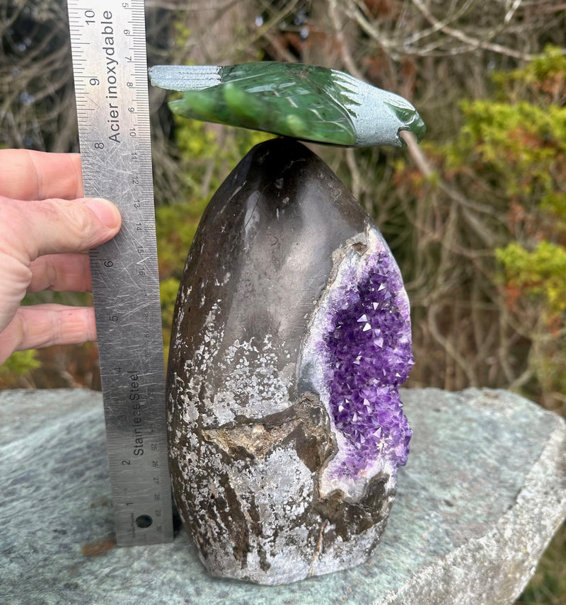 Eagle on Amethyst Base - 9.25" Tall