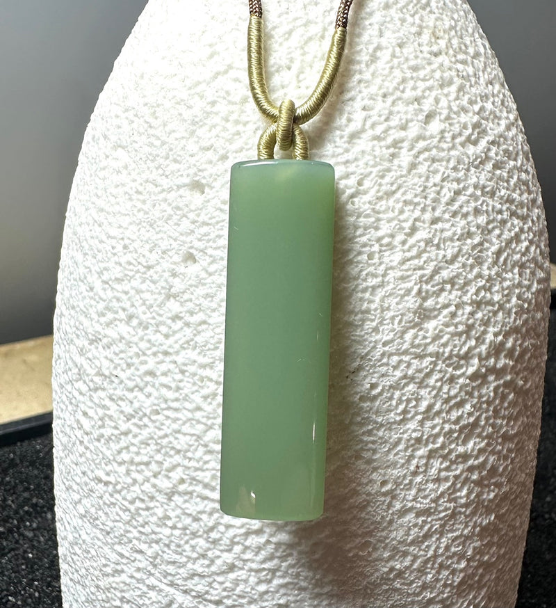 Siberian Jade Long Drop Pendant, 41mm