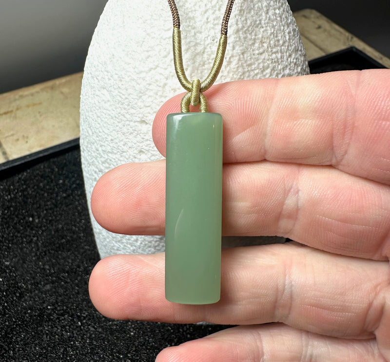 Siberian Jade Long Drop Pendant, 41mm