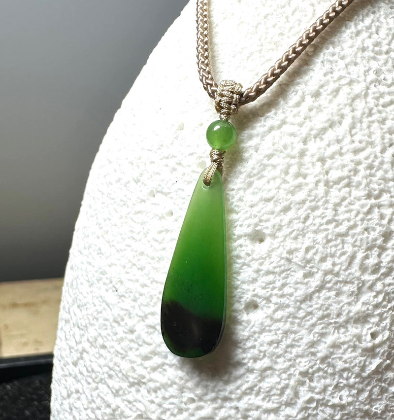 Small Siberian Jade Drop Pendant, 25mm