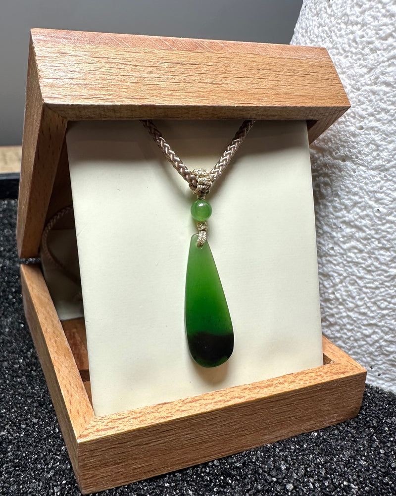 Small Siberian Jade Drop Pendant, 25mm