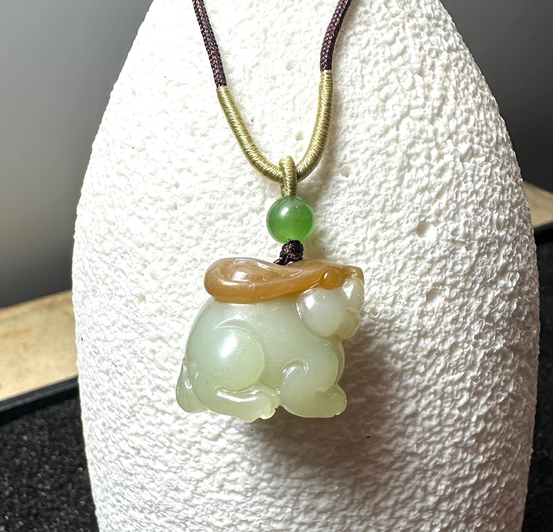 White Jade Rabbit Pendant, 25mm