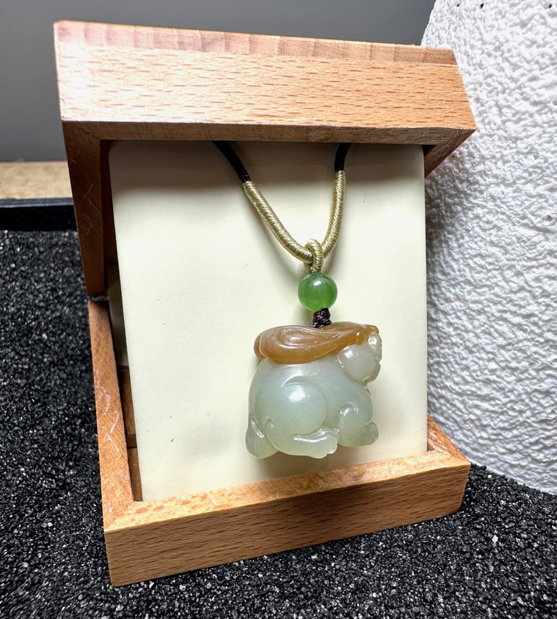 White Jade Rabbit Pendant, 25mm