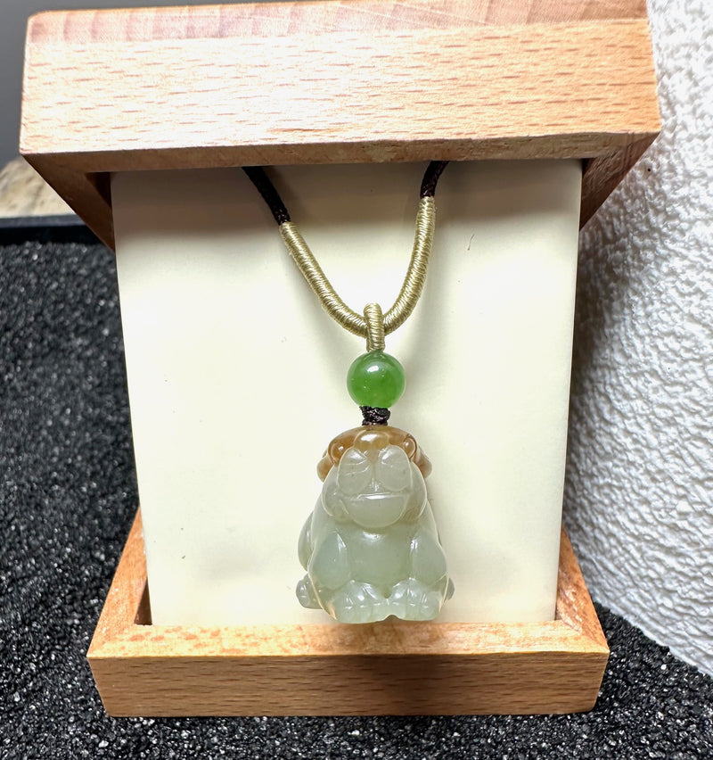 White Jade Rabbit Pendant, 25mm