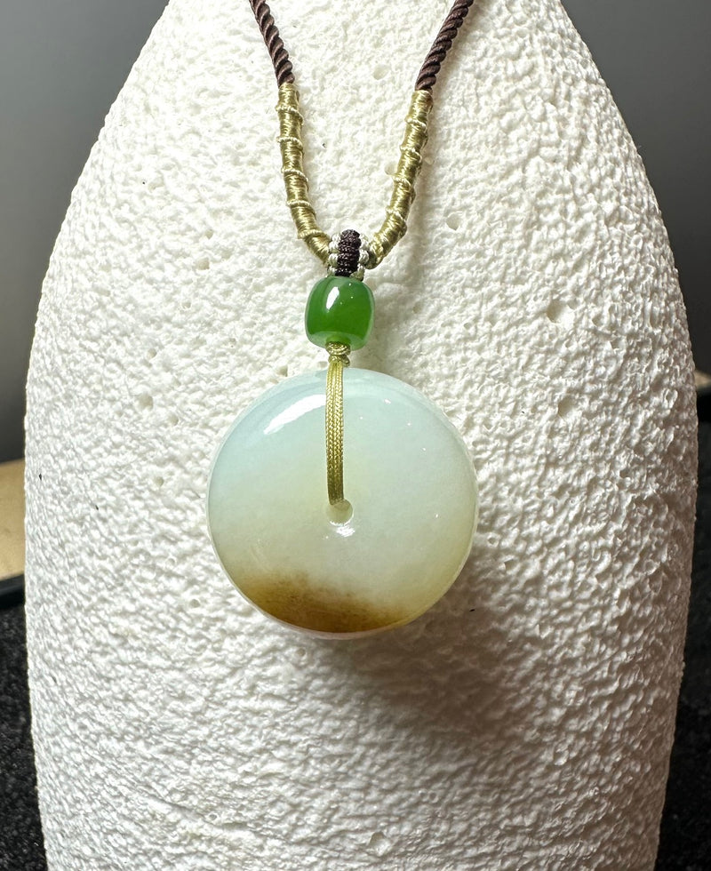 White Jade PI Pendant, 22MM