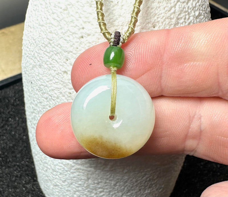 White Jade PI Pendant, 22MM