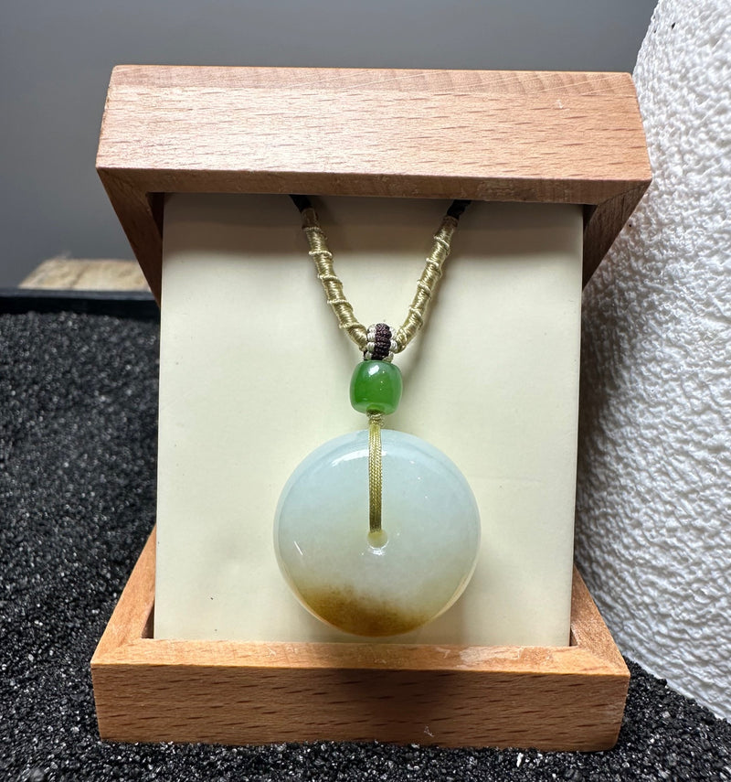 White Jade PI Pendant, 22MM