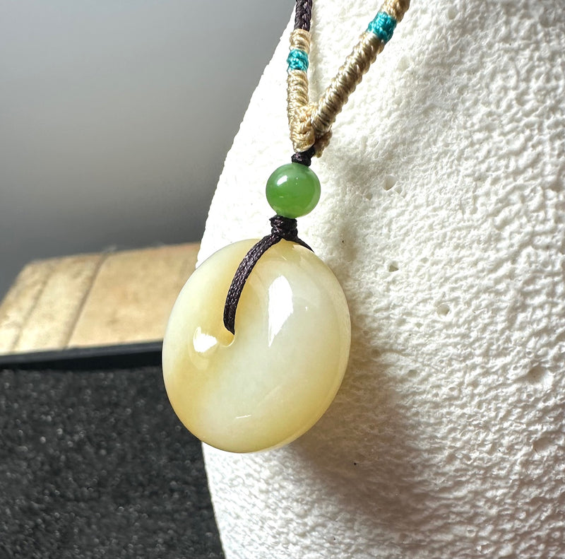 Cream/ Honey Pi Pendant, 24mm