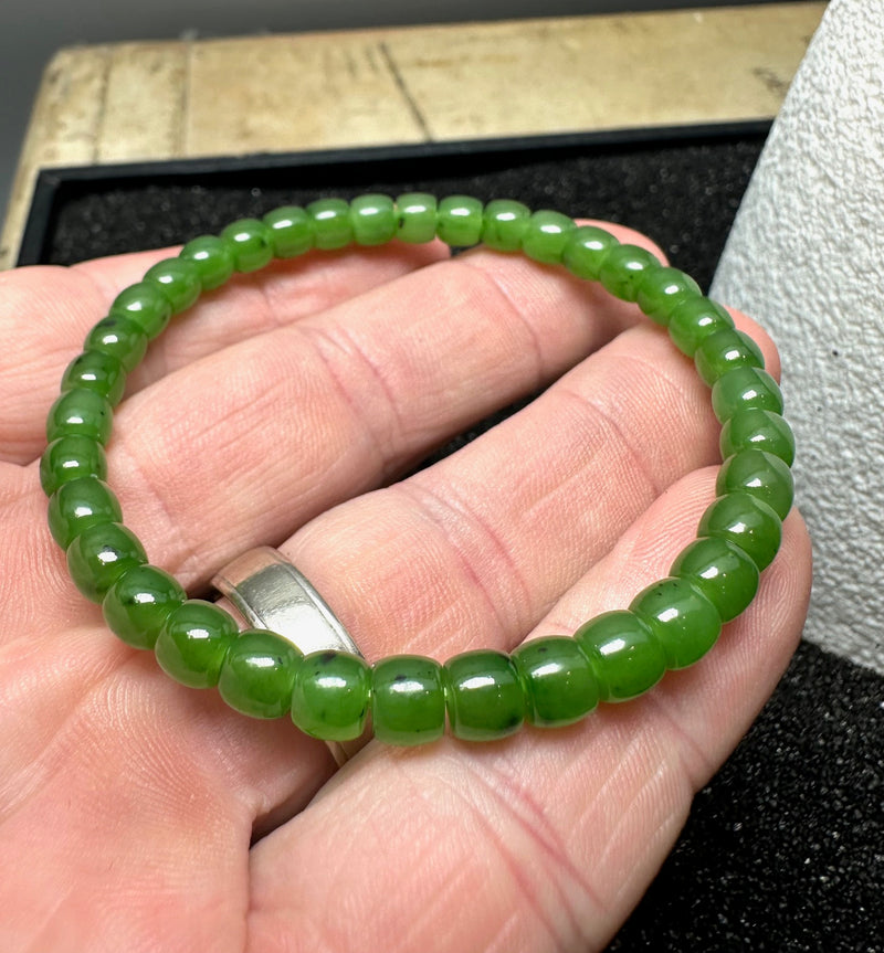 Siberian Jade Bracelet, 6mm x 5mm