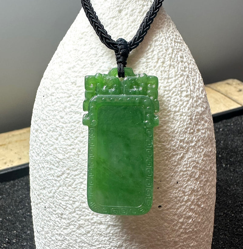 AA Jade Rectangle Pendant, 46mm
