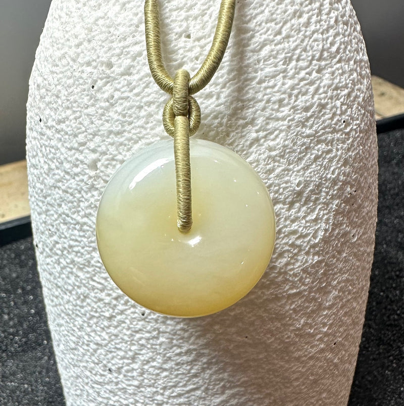 Cream/ Honey Pi Pendant, 27mm