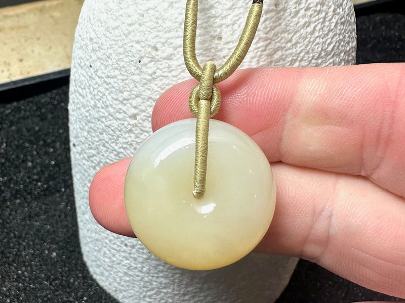 Cream/ Honey Pi Pendant, 27mm