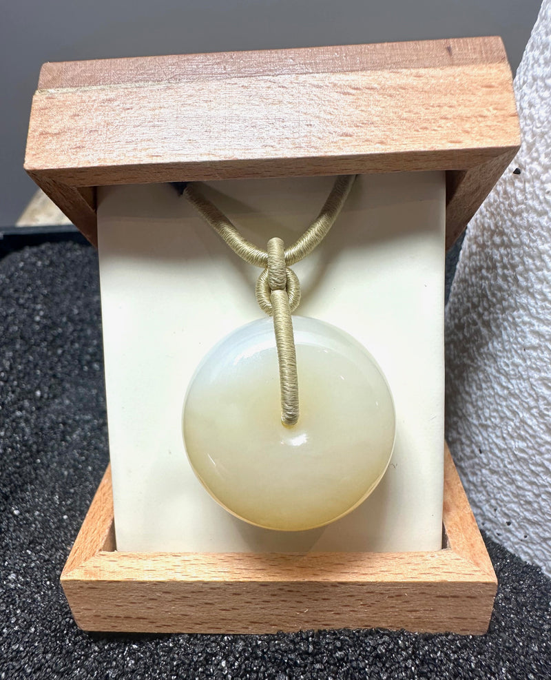 Cream/ Honey Pi Pendant, 27mm