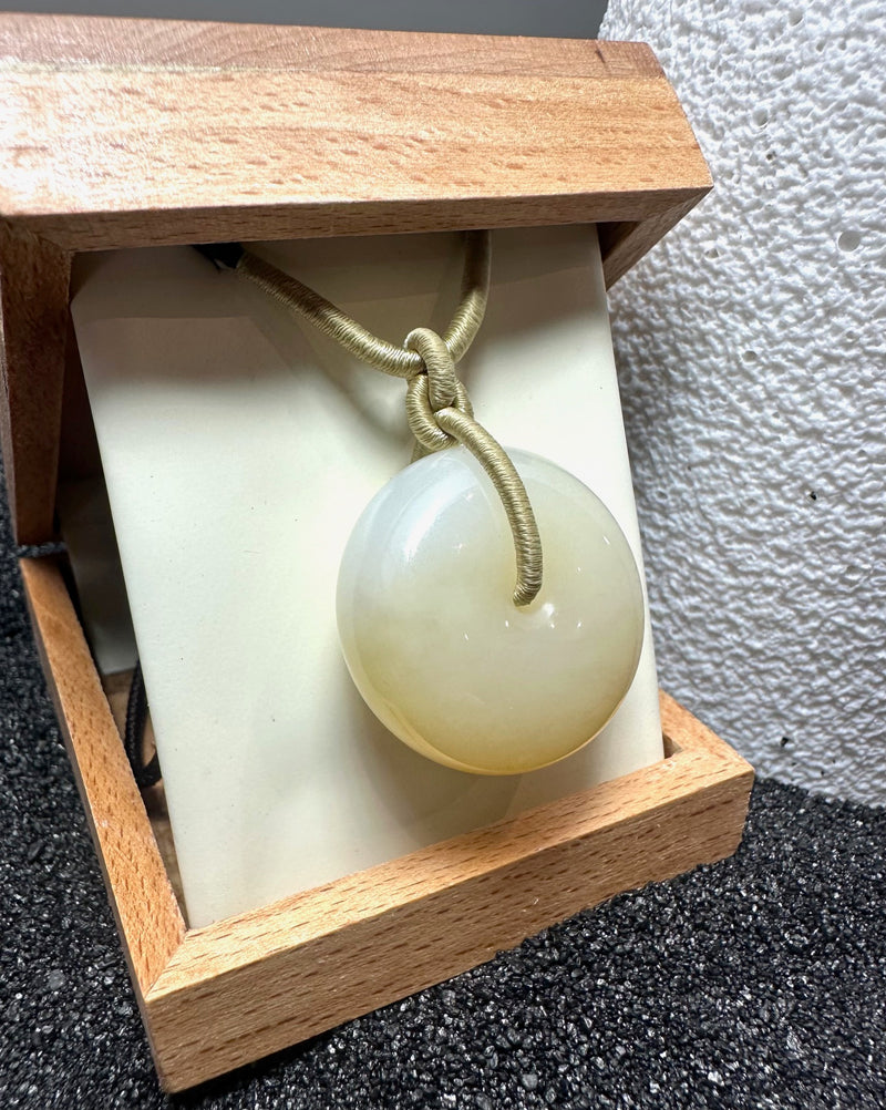 Cream/ Honey Pi Pendant, 27mm