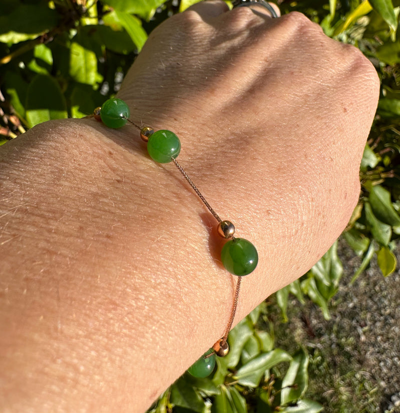 18k Rose Gold Jade Bracelet