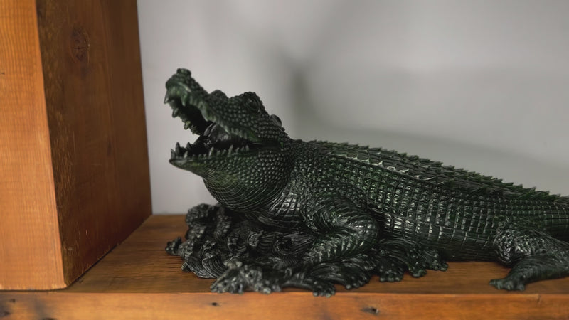 Canadian Jade Alligator Carving - 29"
