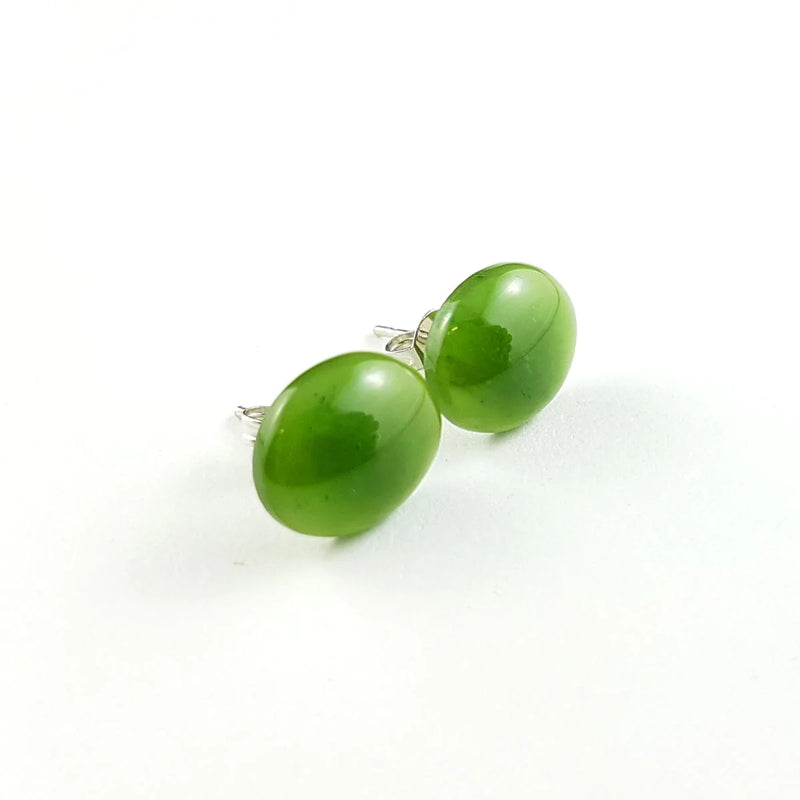 Jade Earrings - Oval Studs - The Jade Store