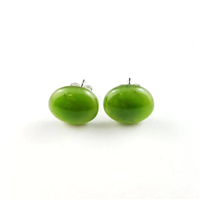 Jade Earrings - Oval Studs - The Jade Store