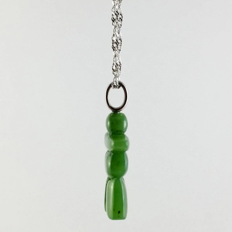 Jade Pendant - Inuksuk on Steel - The Jade Store