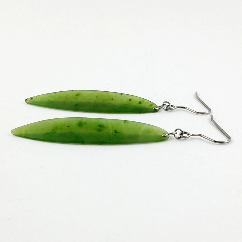 Jade Earrings - Long Leaf Earrings - The Jade Store