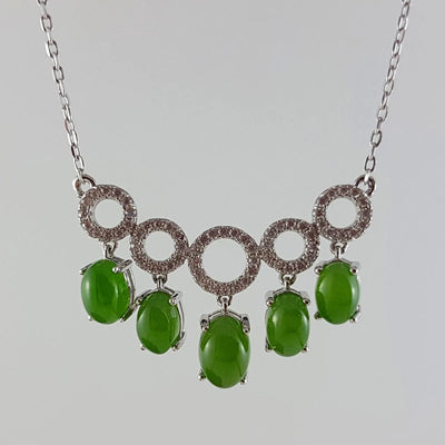 Jade Necklace – 5 Circles w/ Cabs - The Jade Store