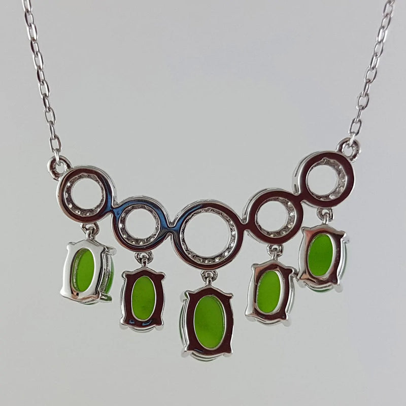 Jade Necklace – 5 Circles w/ Cabs - The Jade Store