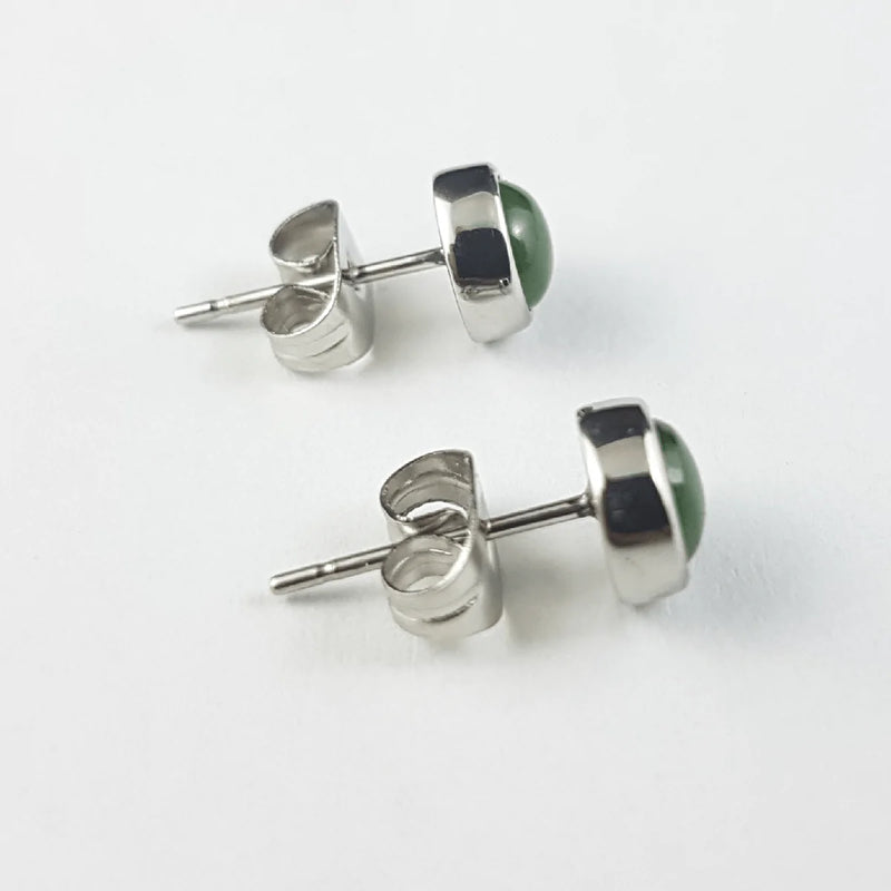 Jade Earrings - 5mm Round Studs - The Jade Store