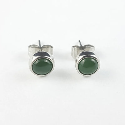 Jade Earrings - 5mm Round Studs - The Jade Store