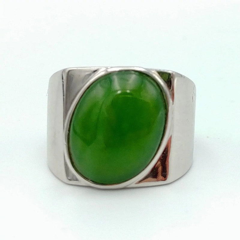 Jade Ring – Oval in Silver - The Jade Store