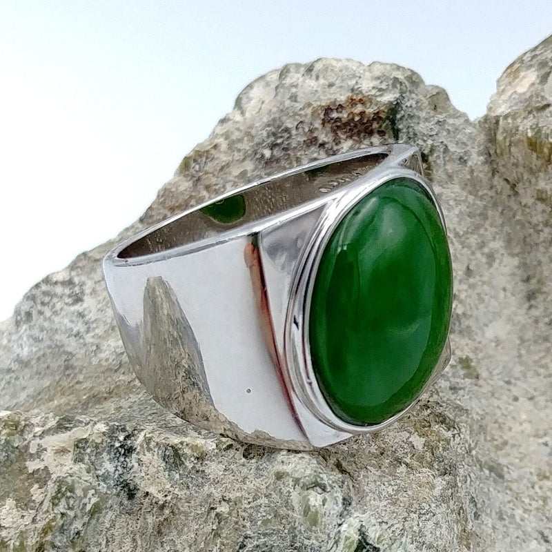 Jade Ring – Oval in Silver - The Jade Store