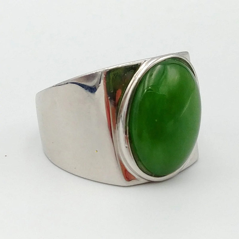 Jade Ring – Oval in Silver - The Jade Store