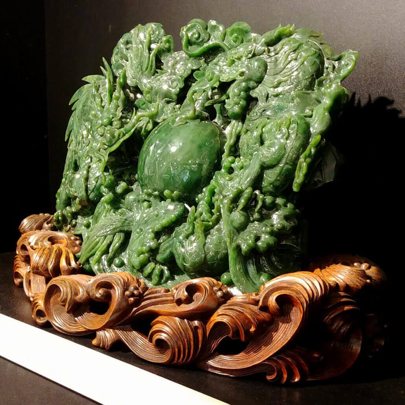 Jade Double Dragon Carving - The Jade Store