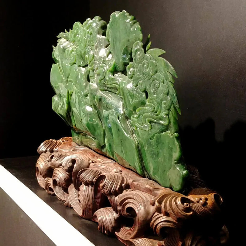 Jade Double Dragon Carving - The Jade Store