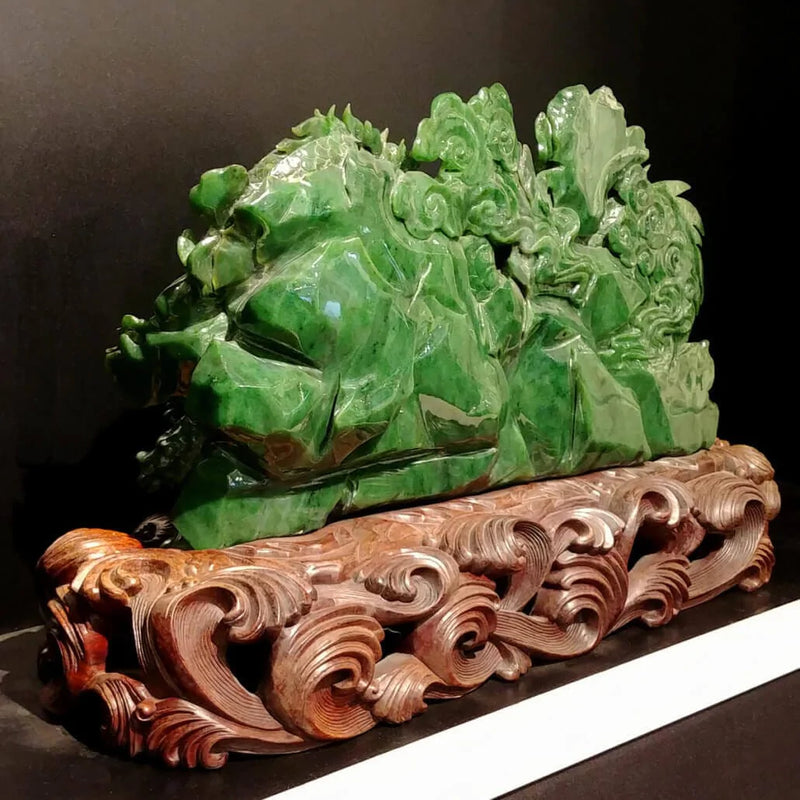 Jade Double Dragon Carving - The Jade Store
